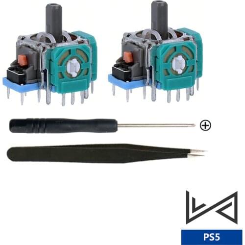 2pcs Repair Part Original 3D Analog Stick For Ps5 Controller For PS4 Rocker Sensor Module Joystick Potentiometer Thumbstick