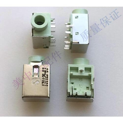 2PCS)Audio headset socket socket female output socket 3.5mm 8P 8 pin green