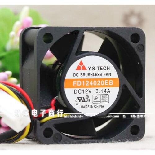 2pin 3pin mute FD124020EB 4CM cooling fan 40x40x20mm for Y.S Tech 12VDC 0.12A