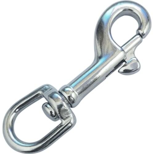 316 Stainless Steel 70mm Swivel Eye Snap Hook Dive Single Ended Swivel Eye Bolt Hook Buckle Dog Clip Gear bolt snap 5pcs/lot