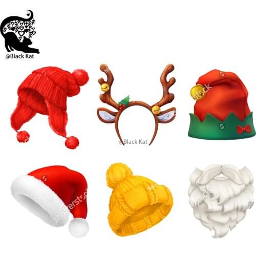 6Pcs Christmas Santa Beard Elk Elf Cotton Hat Cutting Dies Christmas Clothing Set Metal Stencil For DIY Scrapbooking Card