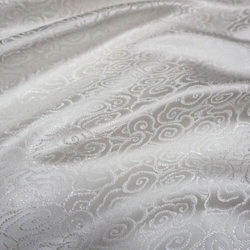 CF923 White Clouds Jacquard Brocade Fabric Chinese Silky Brocade Fabric Mens Jackets Womens Dress Chinese Style Home Textiles