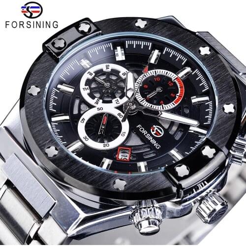 Forsining Inspire Sport Series Mens Automatic Military Wrist Watches Mechanical Top Brand Luxury Male Clock Relogio Date Display