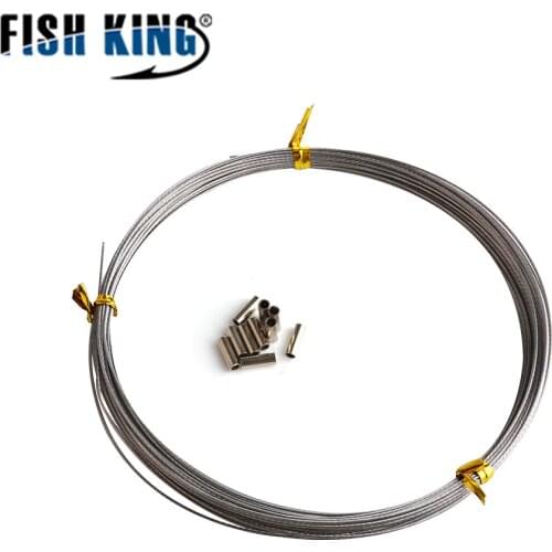 FISH KING Fishing Stainless Steel Wire 10M Max Power 7 Strands Jigging Line 60LB-120LB Fishing line Wire Trace Coating 717