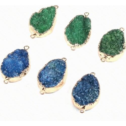 Natural Stone Fashion Oval Resin Stone Connector Finding for DIY Jewelry Making Supplies Size 38*20mm