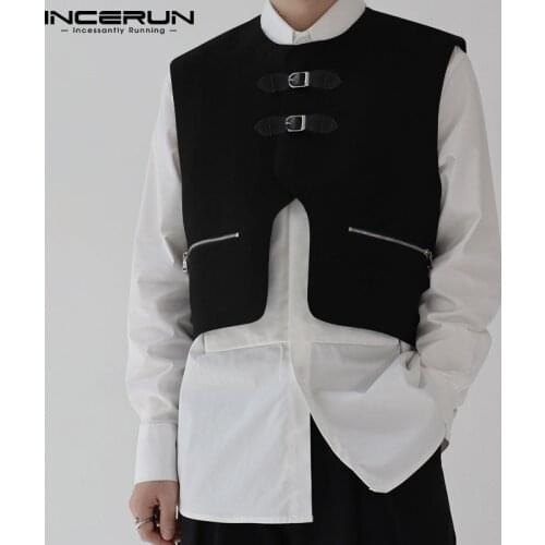 Мужские кожаные жилеты INCERUN China At AliExpress