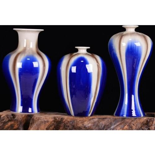 Jingdezhen ceramic color glaze vase fambe classical art crafts decoration decoration borneol three piece