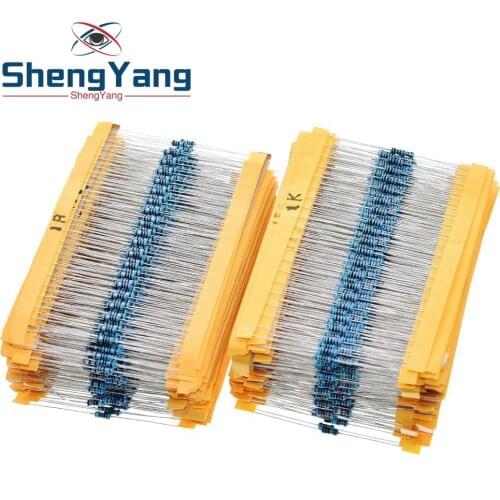 2600pcs 130 Values 1/4W 0.25W 1% Metal Film Resistors Assorted Pack Kit Set Lot Resistors Assortment Kits Fixed capacitors