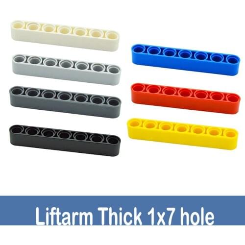 Leduo Construction 32524 1x7 Thick Hole Assembles Particles Car Robot Arm Liftarm Building Blocks DIY Technical Toys