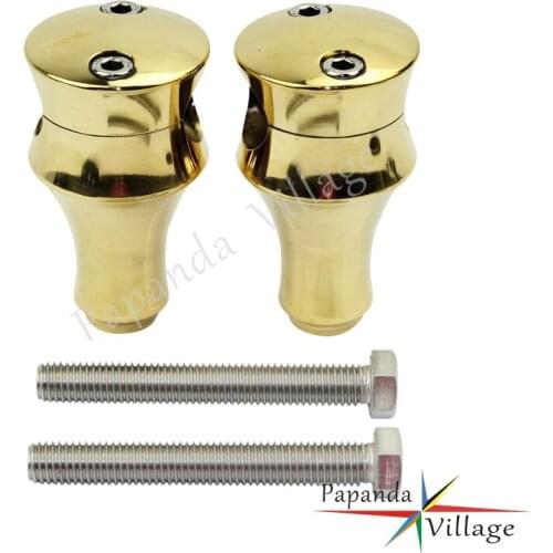 Brass Motorcycle 1" 25mm Universal Handlebar Mount Clamp Risers Kit Dirt Bike Handle Bar Risers for Harley Cafe Racer Chopper