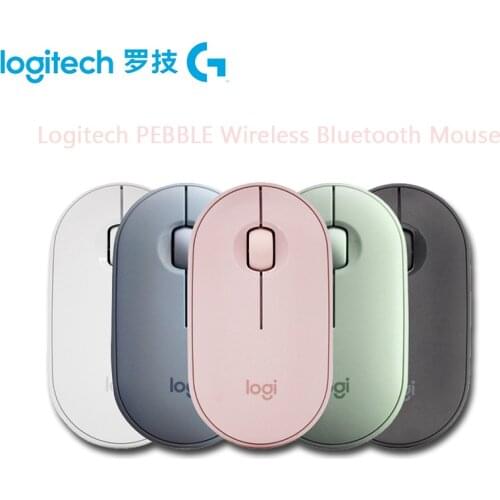 Logitech Pebble Cobblestone Wireless Bluetooth Mute Mouse Girl Cute Pink Compact Portable Cartoon Computer Silent Wireless Mouse