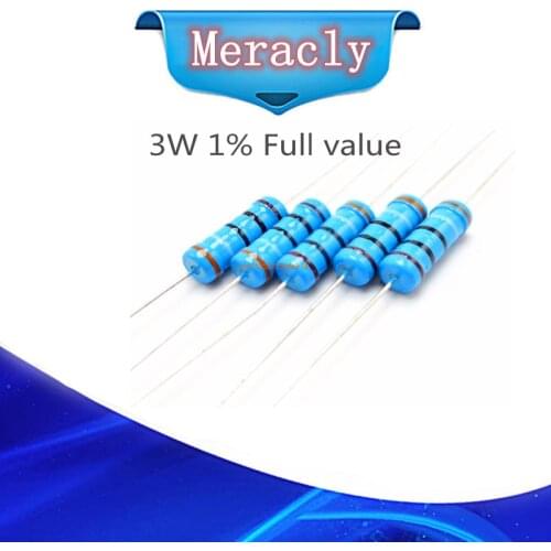 10pcs 3W 1% Metal film resistor 4.7R 5.1R 5.6R 6.2R 6.8R 7.5R 8.2R 9.1R 10R 12R 15R 18R 20R 22R 24R 27R 30R 33R 36R 39R