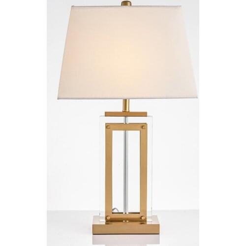 Hotel Model Room Living Room Bedroom Study Soft Bedside Lamp Light Luxury Post-Modern Simple American Glass Lamp