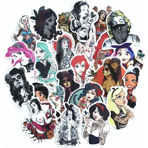 TD ZW 50pcs Sexy Beauty Tatoo Girls Graffiti Stickers For Skateboard Laptop Luggage Fridge Phone Styling Home Doodle DIY Sticker