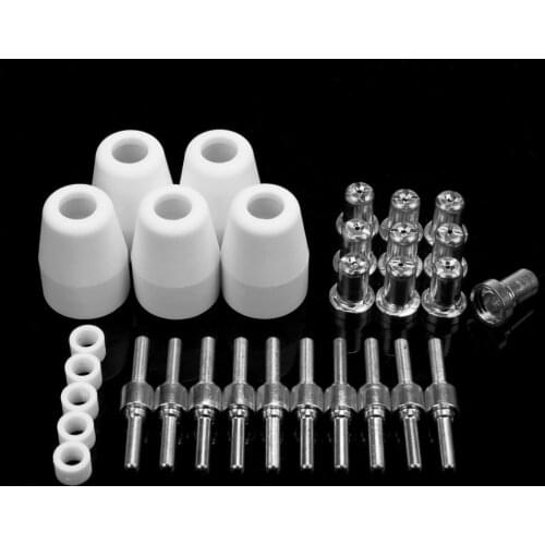 30pcs Plasma Cutting Consumables Plasma Tips Electrodes 40A Welding Nozzles For LG-40 PT-31 Torch CUT40 Cutting Machines