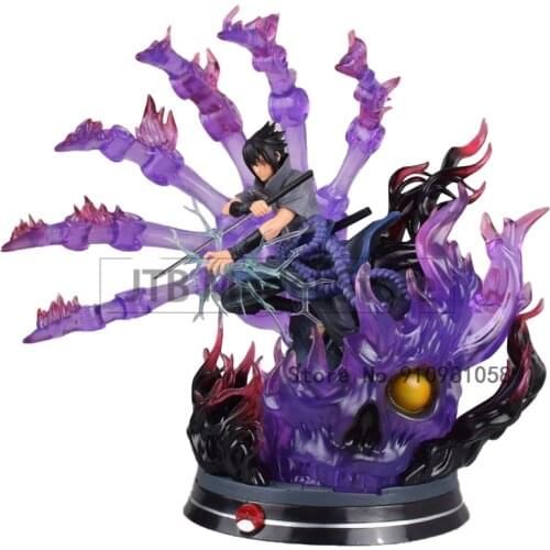 Naruto Shippuden Figure Action Anime Model Uchiha Sasuke Figma GK 34cm PVC Oversized Statue Collectible Toys For Children Gift