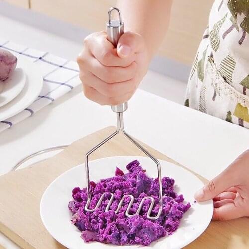 Stainless Steel Wave Shape Potato Masher Kitchen Bar Accessories Potatoes Crusher Crushing Tool Vegetable Fruit Press Maker