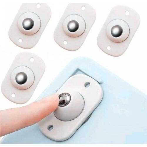 New 4Pcs Self Adhesive Universal Wheels Casters 360 Degree Rotatable Ball Pulley Mini Swivel Casters Wheels For Small Furniture