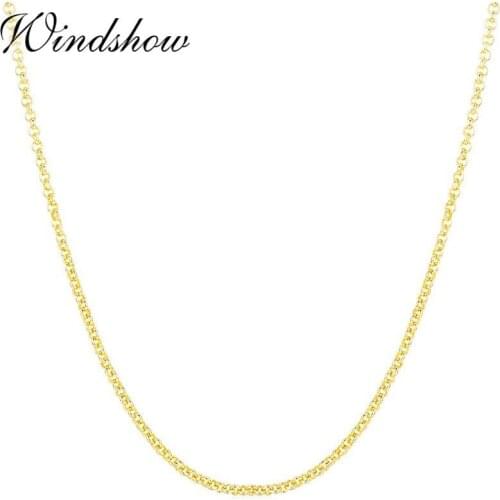 35-60cm Brass W/ Yellow Gold Color Rolo Chain Short To Long Choker Necklaces For Women Girls Kids Baby Men Jewelry Kolye Ketting