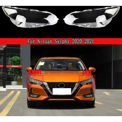 Car Front Glass Lens Caps Headlight Cover Auto Light Lampshade Shell For Nissan Sylphy 2020-2021 Auto Lamp Case