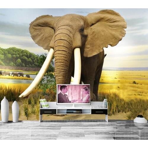 Custom large murals,Elephants Animals wallpaper papel de parede,restaurant living room TV wall bedroom 3d stereoscopic wallpaper
