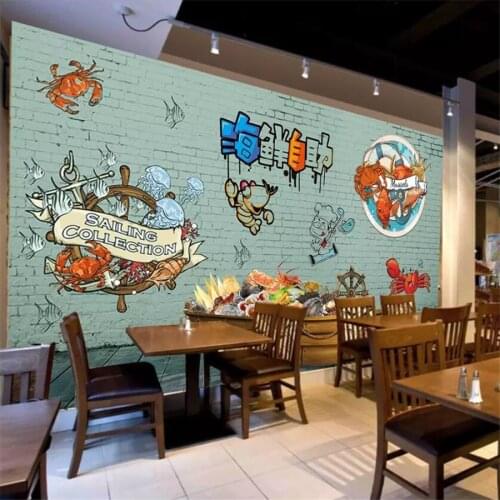 Beibehang Custom Wallpaper 3d Photo Mural European Seafood Restaurant Decorative TV Backdrop Mural 3d wallpaper papel de parede