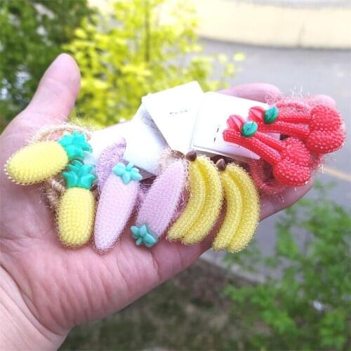 2PCS New Cute Banana Pineapple Princess Headwear Kids Elastic Hair Bands Children Ropes Girls Accessories Baby Cartoon Headdress