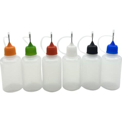 20pcs Empty 30ml Plastic Dropper Bottles With Metal Needle Cap E Liquid Bottle Essential Oil Vail