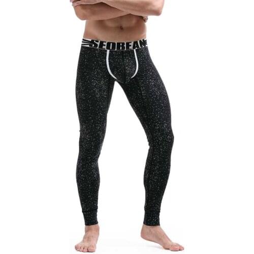 Seobean Brand Warm Cotton Thermal Mens Long Johns Thermo Home Sleepwear Underwear Breathable Male Slim Underpants M L XL XXL