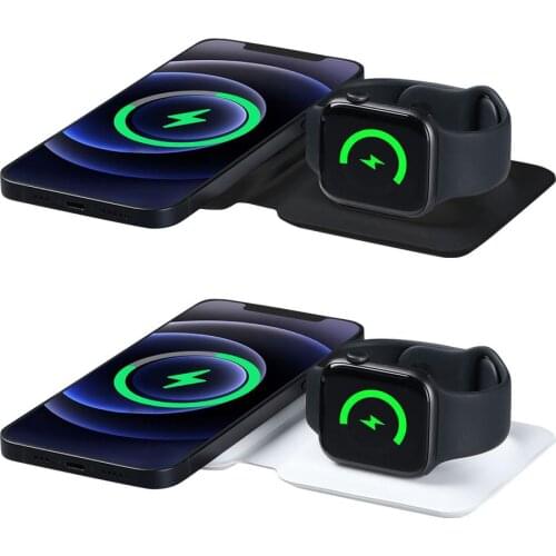 Folding Magnetic Wireless Charger Dual Charging Telefones Celulares Carregador Cargador Mobile Phone Accessories 15W Drop shipp