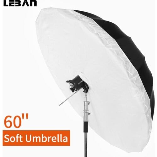 Godox Studio Photogrphy 60" / 150cm 16-Rib Black White Reflective Studio Light Umbrella with Large Diffuser Cover