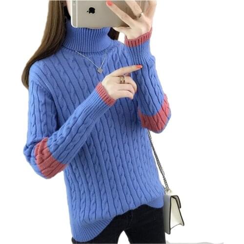 High collar Sweater Women 2019 Autumn Winter Long sleeve Knit Pullover Sweaters female Thick Warm Sweaters Bottoming shirt H734