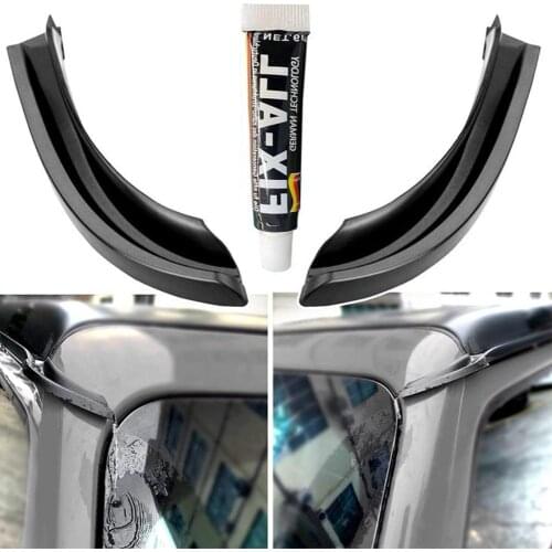 Black Top Roof Rain Gutter Extensions Rainwater Diversion Channel for Jeep Wrangler JK JL Gladiator JT 2007-2022 Car Accessory