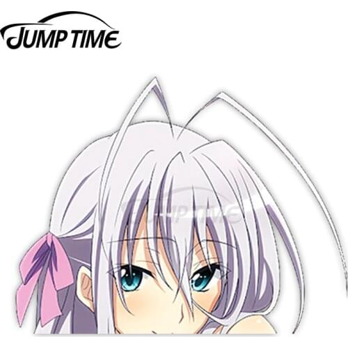 Jump Time High School DxD Rossweisse 69 Cute Anime Girl Peeker Vinyl Decal Window Waifu Car Stickers