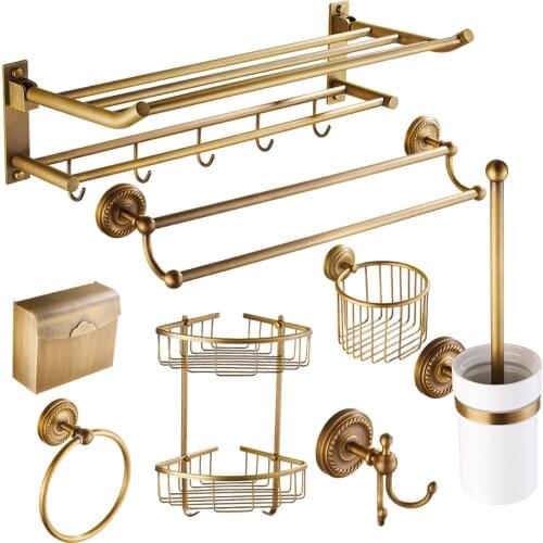 AUSWIND vintage soild brass brush bathroom products bronze Antique Classical wall mount bathroom accessories