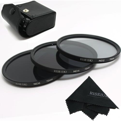 High Quanlity! 100% GUARANTEE RISE(UK) New Professional 72mm ND2 ND4 ND8 Filter kit MACRO for canon nikon sony pentax free ship