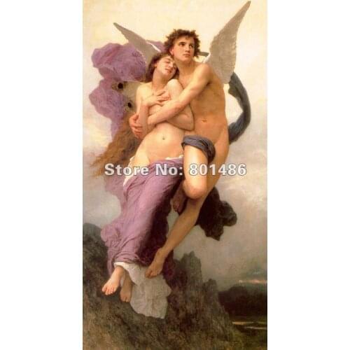 Handmade high quality painting reproduction Psycheabduct by William Adolphe Bouguereau ,50x100cm,free shipping
