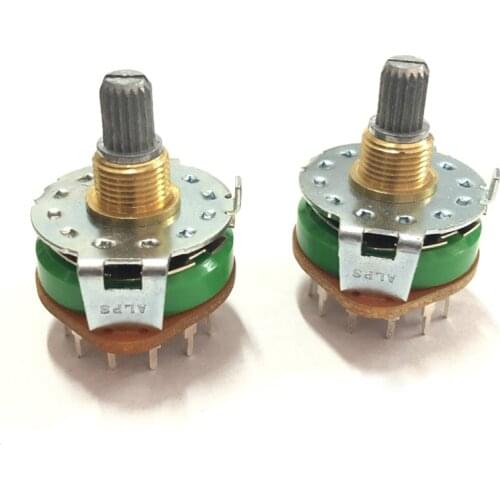 Japanese 1pc ALPS Rotary Band Switch 3 Knife 4 Gears Amplifier Audio Signal Switcher Rachis/Round Shaft