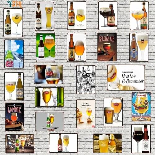 Belgian Beer Plaque Tin Sign Metal Plates For Wall Home Art Retro Bar Cafe Shop Vintage Restaurant Decoration 30X20CM DU-9736A