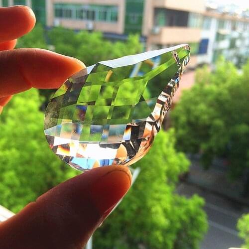 10pcs 63mm K9 Crystal Clear Gourd Shape Faceted Chandelier Pendants +Free Rings Crystal Suncatcher Ornaments Wedding Decoration