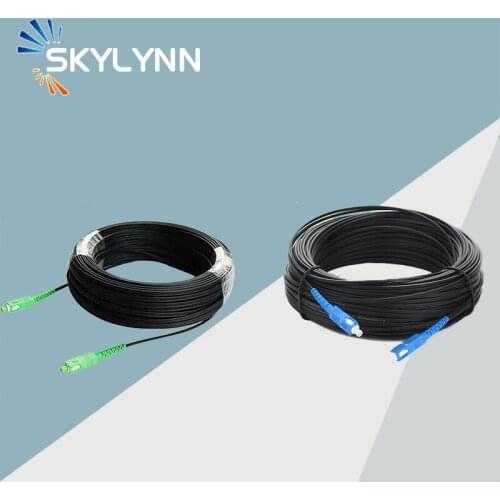 50/100 Meter SC/UPC SC/APC Single Mode G652D SX Core Outdoor Drop Cable With Steel Wire Strenth Member Fiber Optic Patch Cord