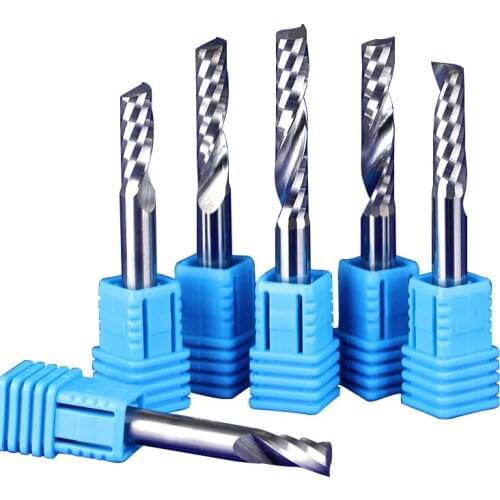 5Pcs SHANK 6mm CEL 28 mm One Flute End Mill Cutter Spiral Bit CNC Router Tool MDF carving frezer 1LX628