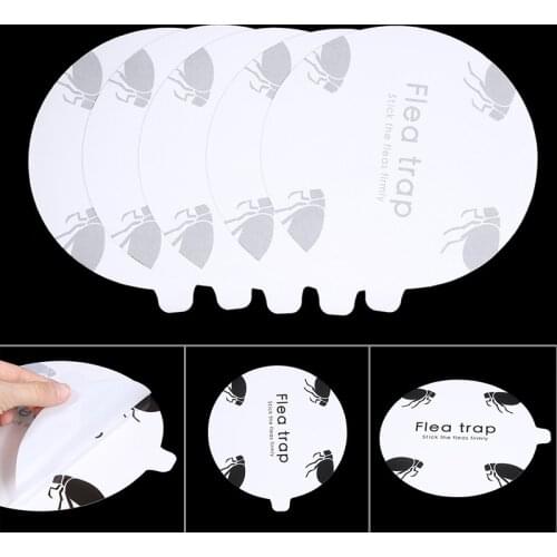 5pcs/set Non-poisonous Sticky Round Dome Refills Flea Trap Refill Replacements Discs Pads for Home Hallway Pet House Carpet
