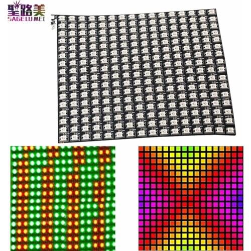 DC5V 8*8,16*16,8*32 Pixels WS2812 Digital Flexible LED Programmed Panel Screen Individually Addressable Full Color Display Board