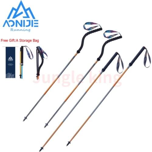 AONIJIE E4201 Z-Pole Whistle Folding Ultralight Quick Lock Trekking Poles Hiking Pole Race Running Walking Stick Carbon Fiber