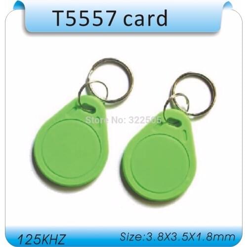 Free shipping 100pcs 3# t5557 keychain card heterosexual card t5557 card keychain card,125KHZ