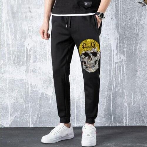 Brand Men Clothing Sets Rhinestones Mens Sweatpants Sports Streetswear pants