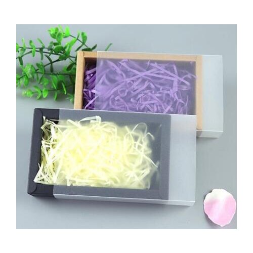 Black Kraft Paper Drawer Boxes with Frosted Sleeve Handmade Wedding Party Candy Gift Packaging Boxes