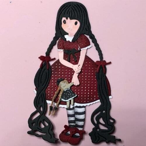 Long Hair Girl Cutting Dies Carbon Metal Steel Stencils For DIY Scrapbooking Cards Embossing album Craft Cut Die 98*103mm