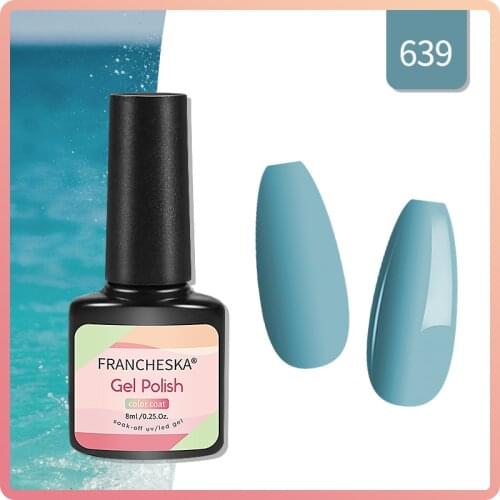 FRANCHESKA Butterfly Color Glue Blue-green Series Soak Off Nail Gel Varnish For UV/LED Lamp Nail Polish Manicure Nail Art TSLM2